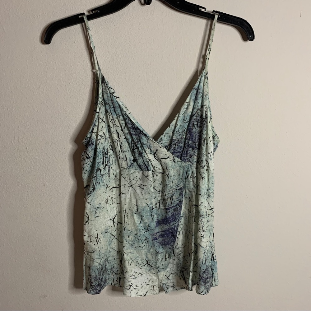 1. State Blue Abstract Print Tank Top Blouse